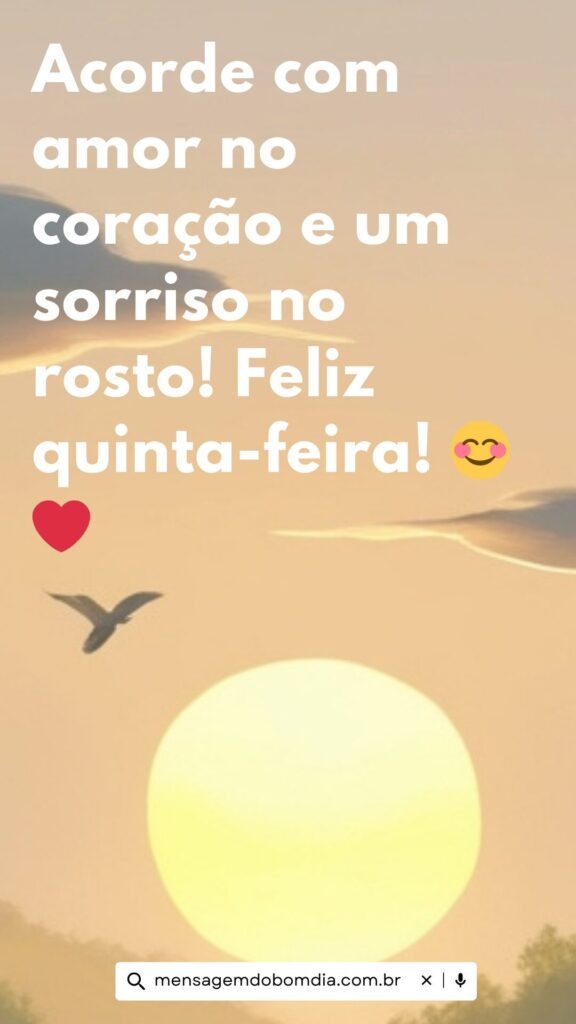 mensagem do dia quinta feira
