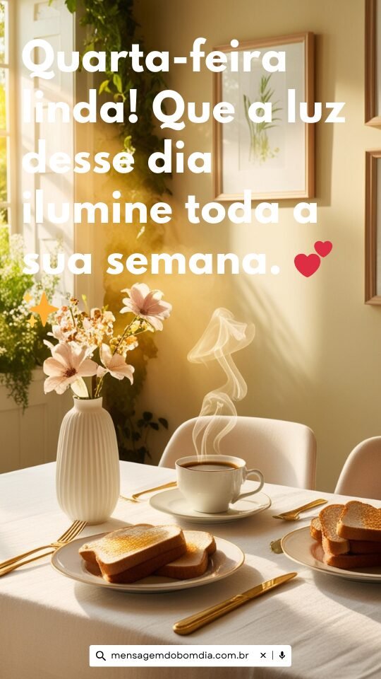 Mensagem de bom dia para uma boa semana na Quarta feira