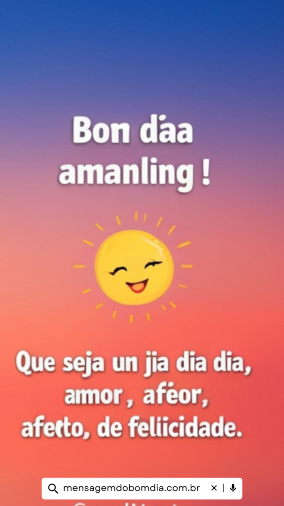 Mensagem de Bom Dia Carinho na Segunda feira
